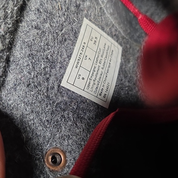 Woolrich Rockies Brown Full Grain Leather Grey Wool Hiking Boots Womens Size 9 - Picture 12 of 12